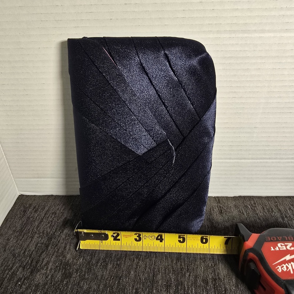 Nina New York Navy Blue Satin Pleated Evening Clutch Crossbody Bag Pink Lining - Picture 5 of 5